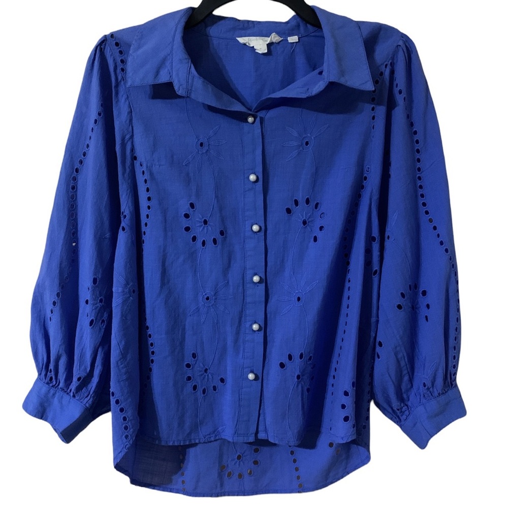 Anthropologie Forever That Girl floral eyelet blouse